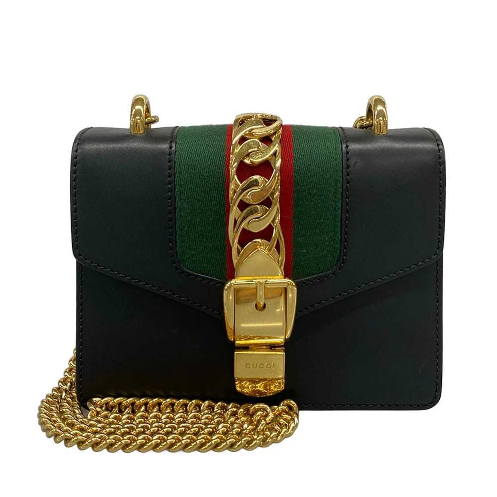 Gucci Sylvie Chain Shoulder Bag Black #363437G82B